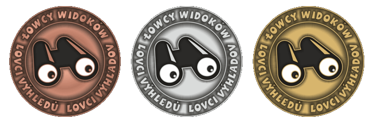 Tri stupne odznaku Super lovec výhľadov